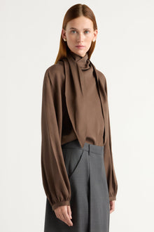 Kelsey | Josephine Scarf-Neck Tencel Blouse in Size Small