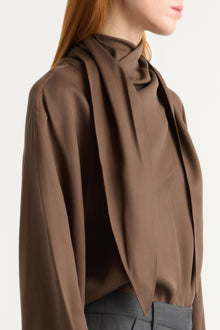 Kelsey | Josephine Scarf-Neck Tencel Blouse in Size Small