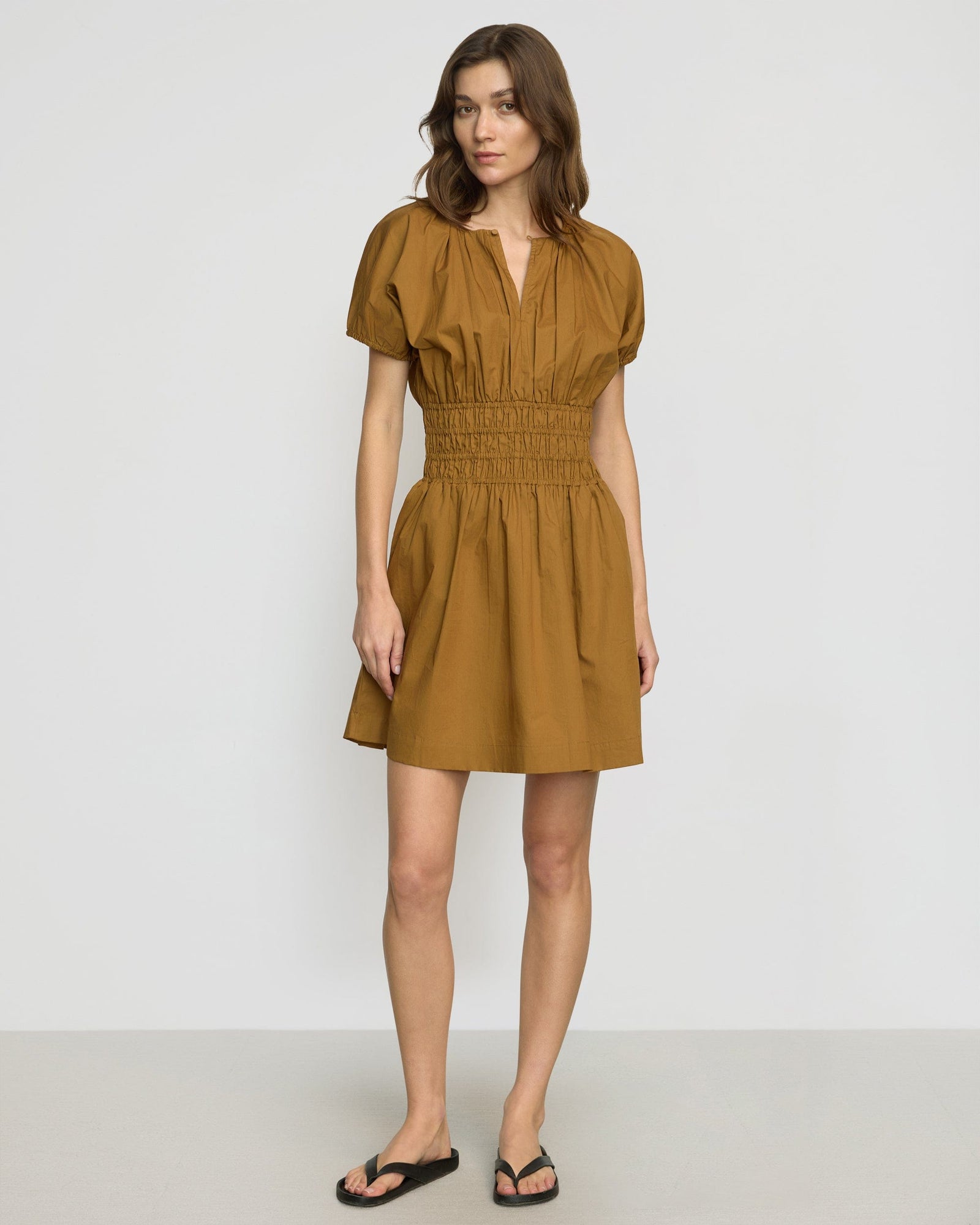 Renee | Kaci Cinched-Waist Organic Cotton Dress in Size Small