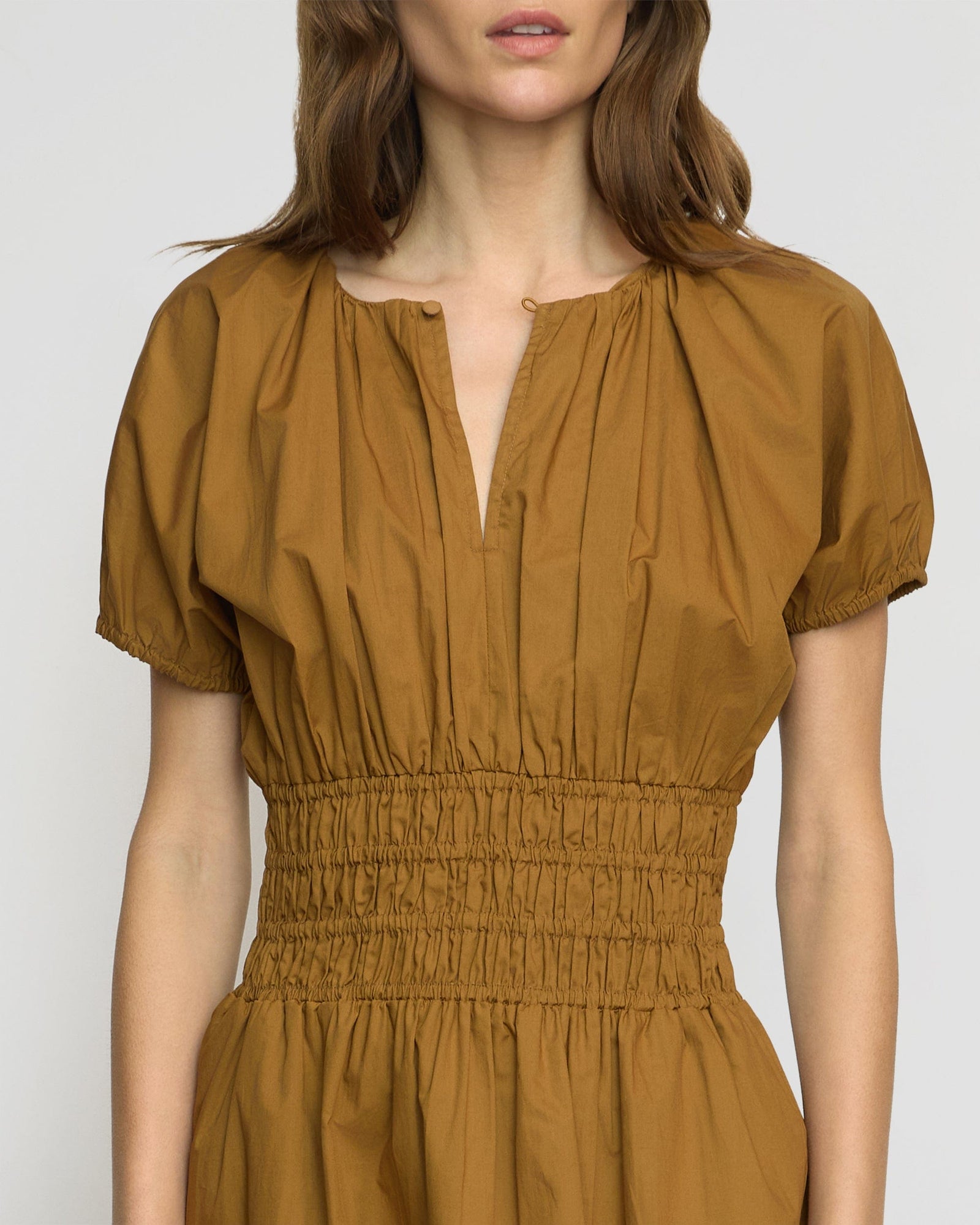Renee | Kaci Cinched-Waist Organic Cotton Dress in Size Small