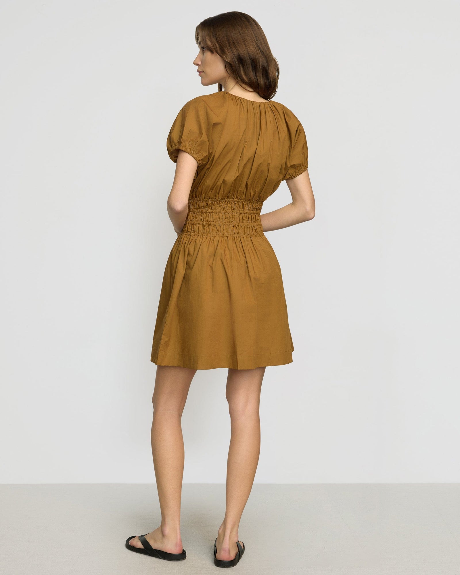 Renee | Kaci Cinched-Waist Organic Cotton Dress in Size Small