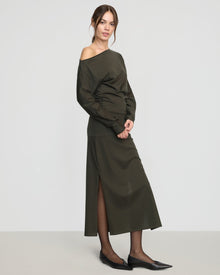 Beate | Kezia Off-Shoulder Satin Jersey Dress in Size Small