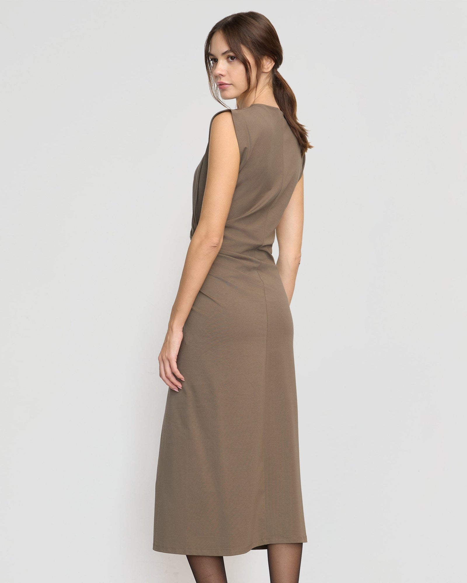 Beate | Khelan Sculpted Ruched-Waist Dress in Size Extra Small