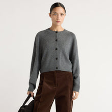 Kiri Cashmere Button Sweater | Charcoal