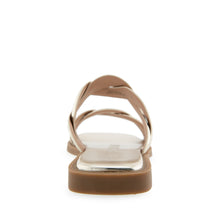 Colette Sandal Flat | Gold Metallic Faux Leather