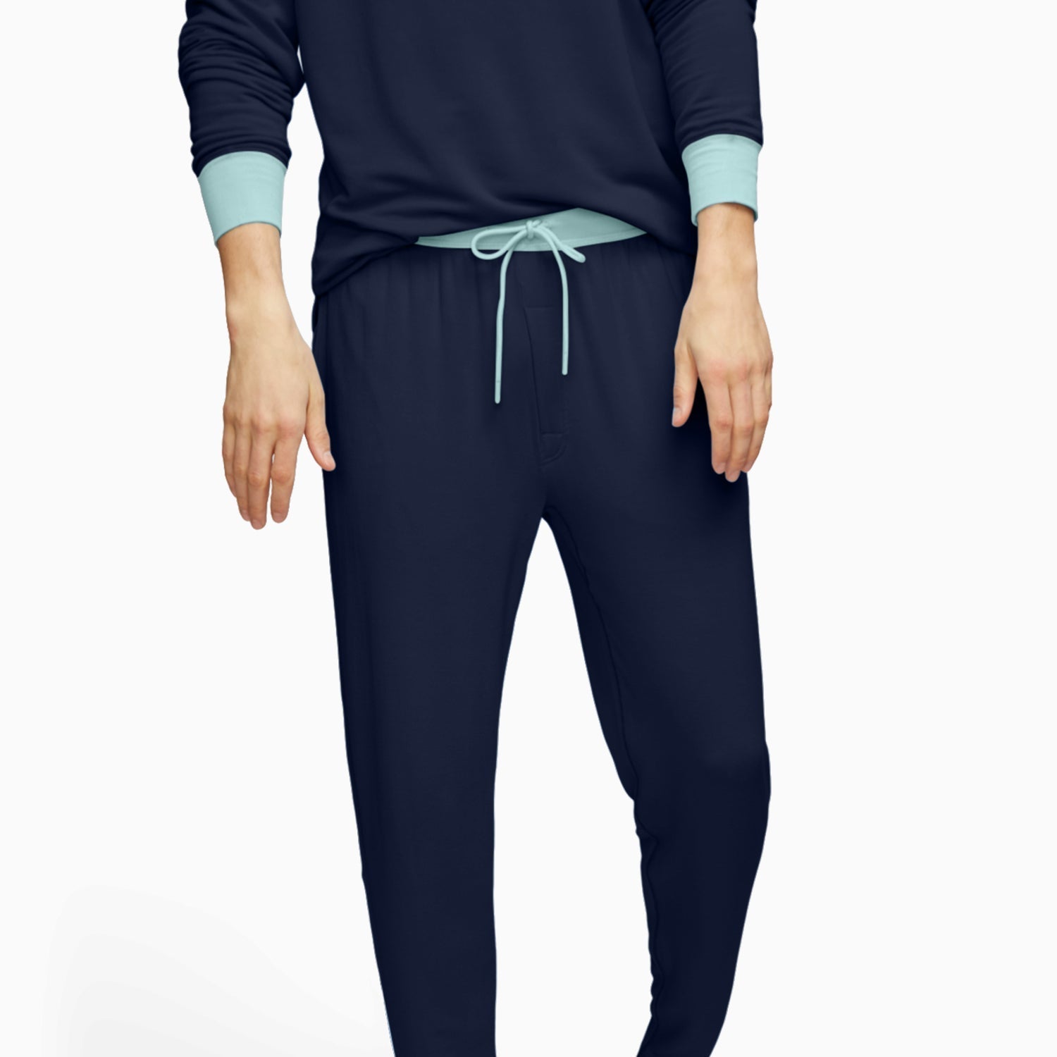 Modal French Terry Lounge Pants | Navy/Mint