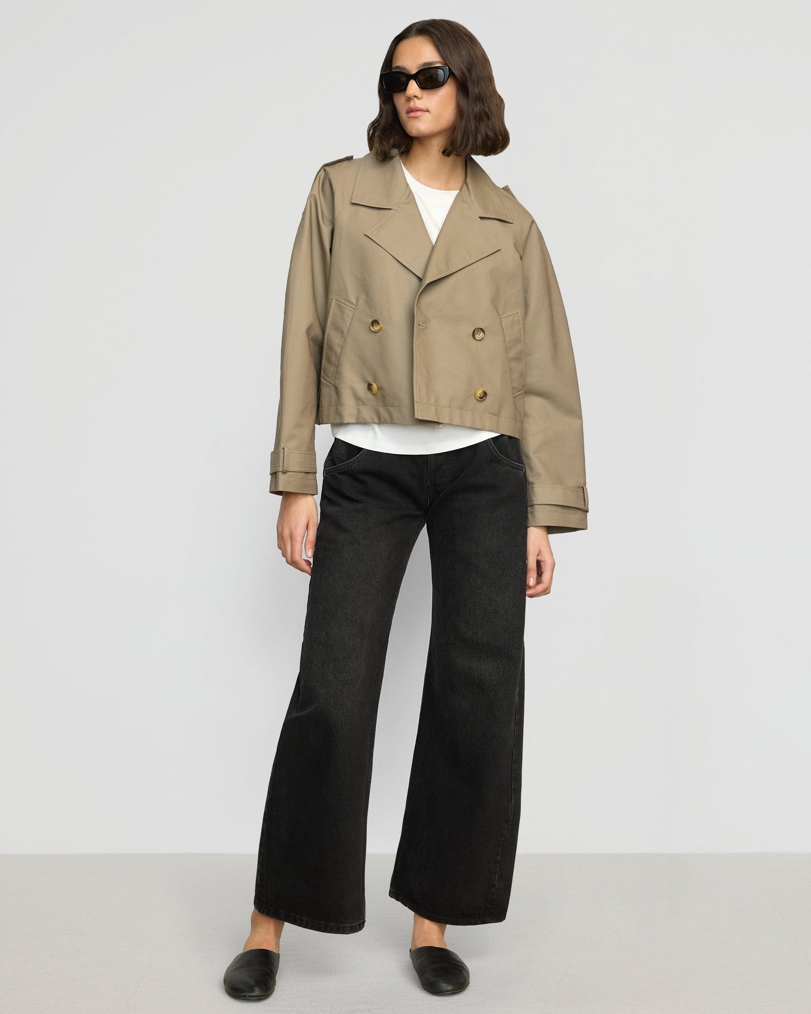 Olivia | Luca Cropped Trench Jacket in Size Small 