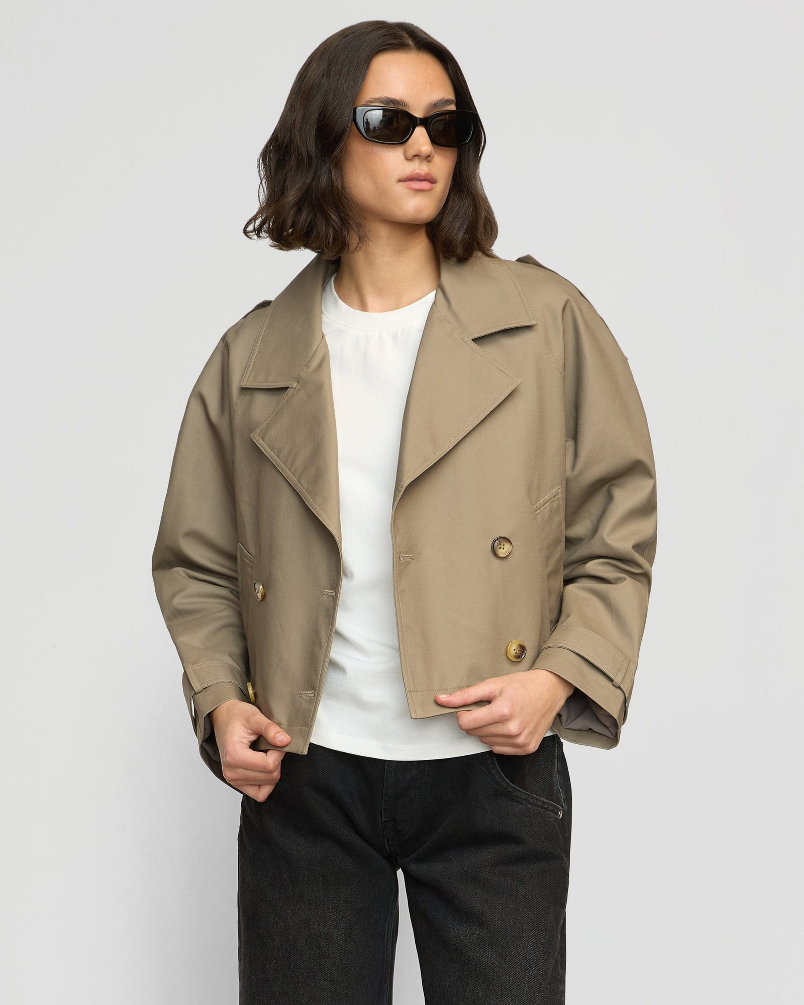 Olivia | Luca Cropped Trench Jacket in Size Small 