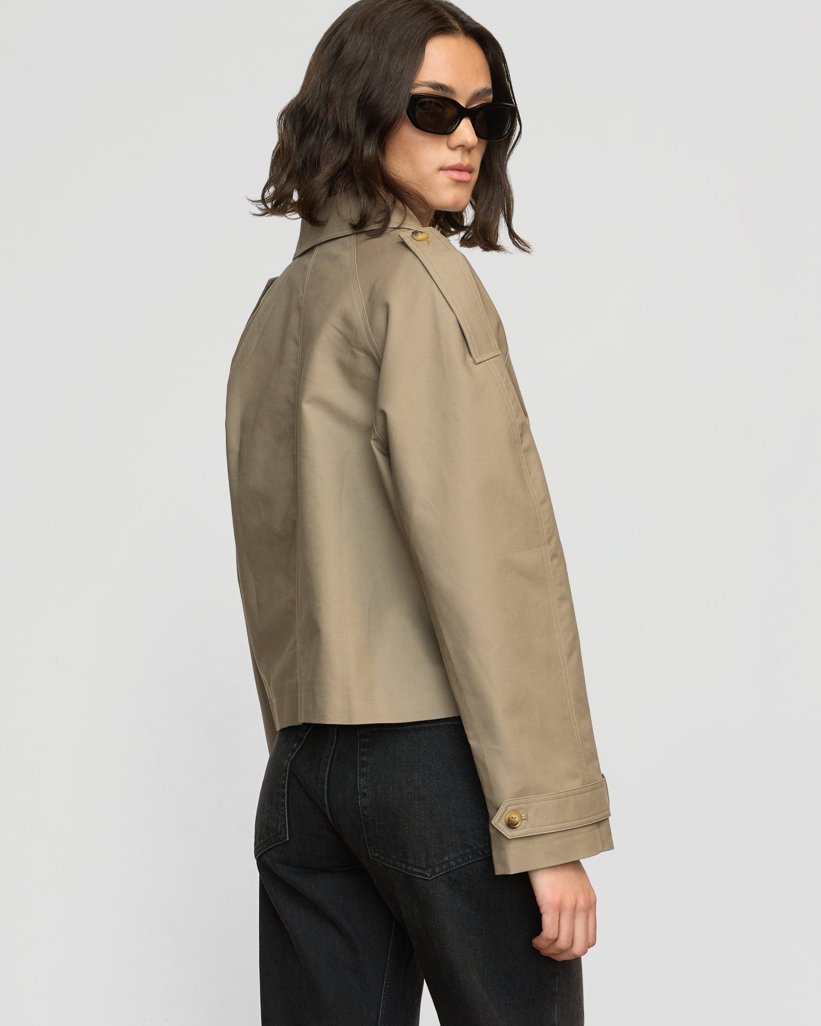 Olivia | Luca Cropped Trench Jacket in Size Small 