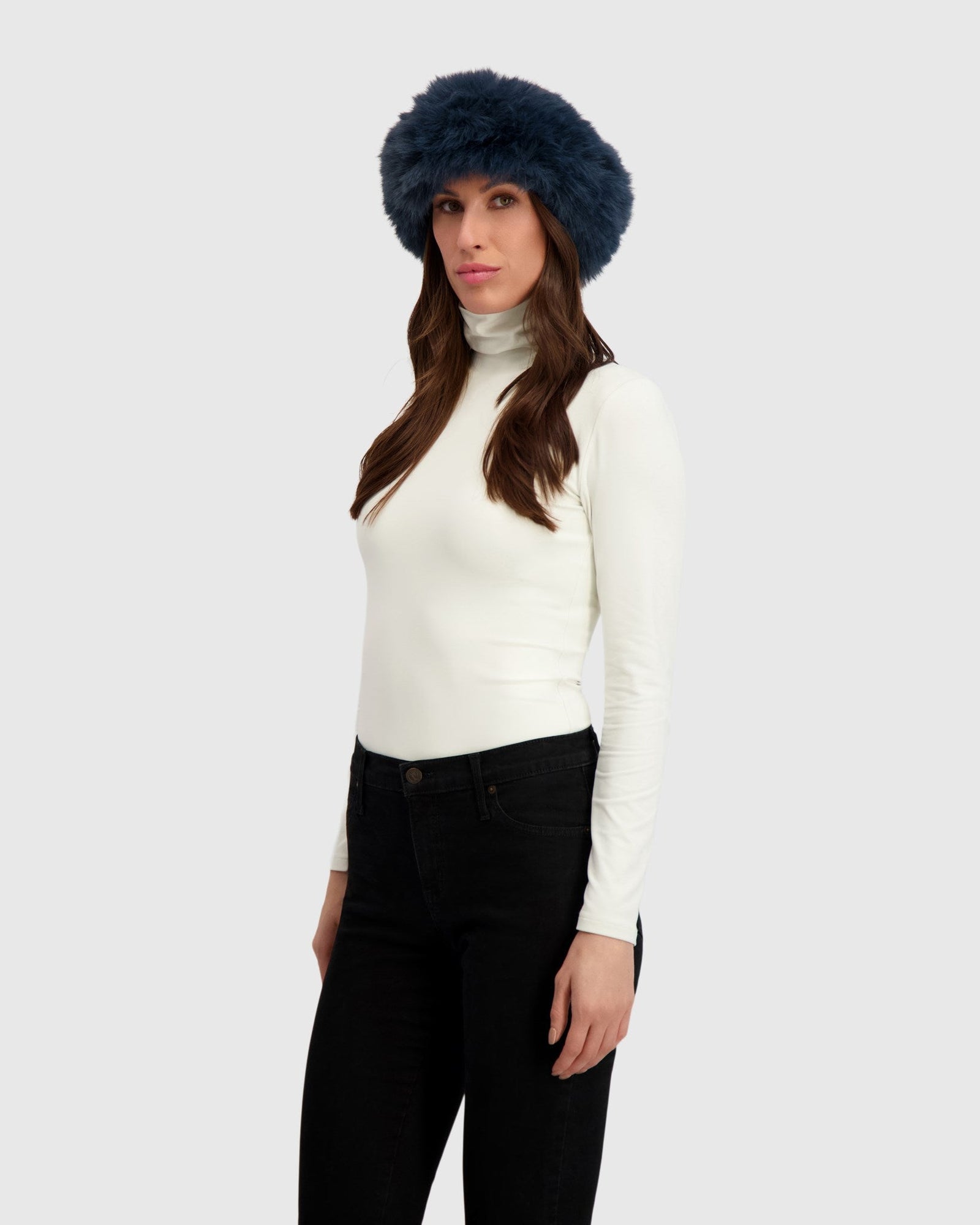 Fur-Free Fox (Faux Fur) Headband | Navy