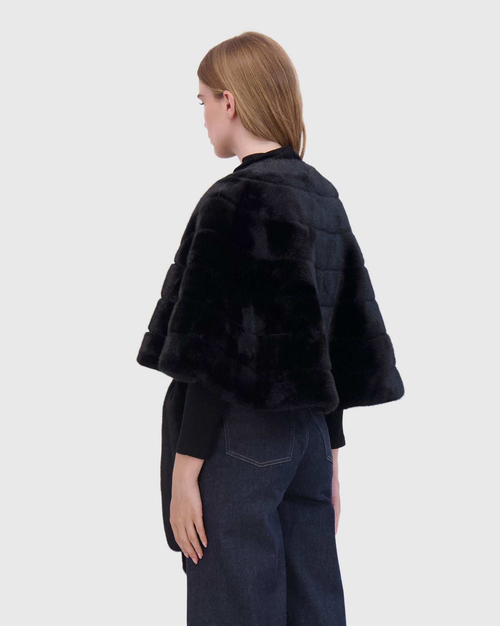 Fur-Free Mink (Faux Fur) Stole | Black