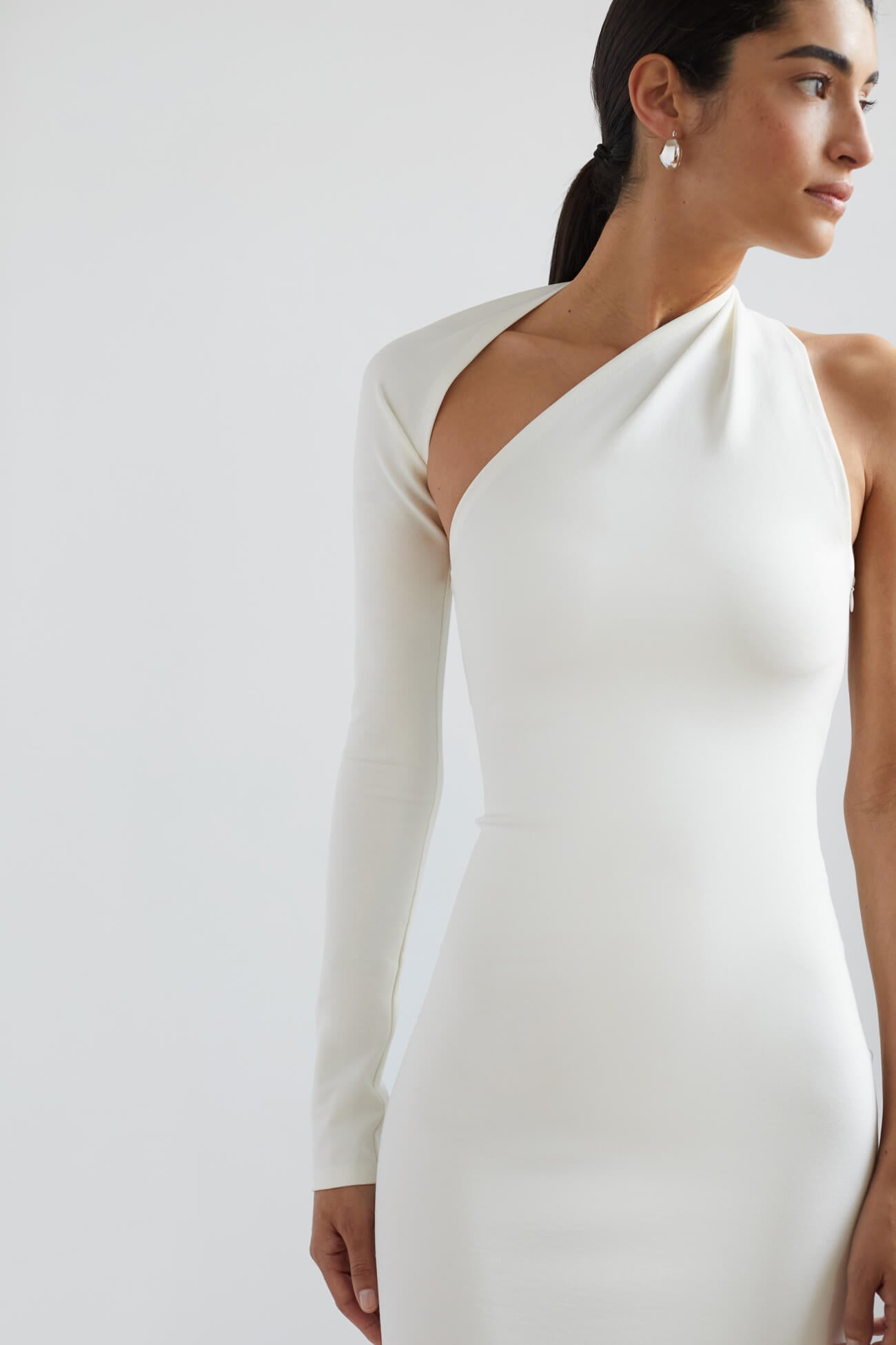 Manhattan One Shoulder Gown | Off White