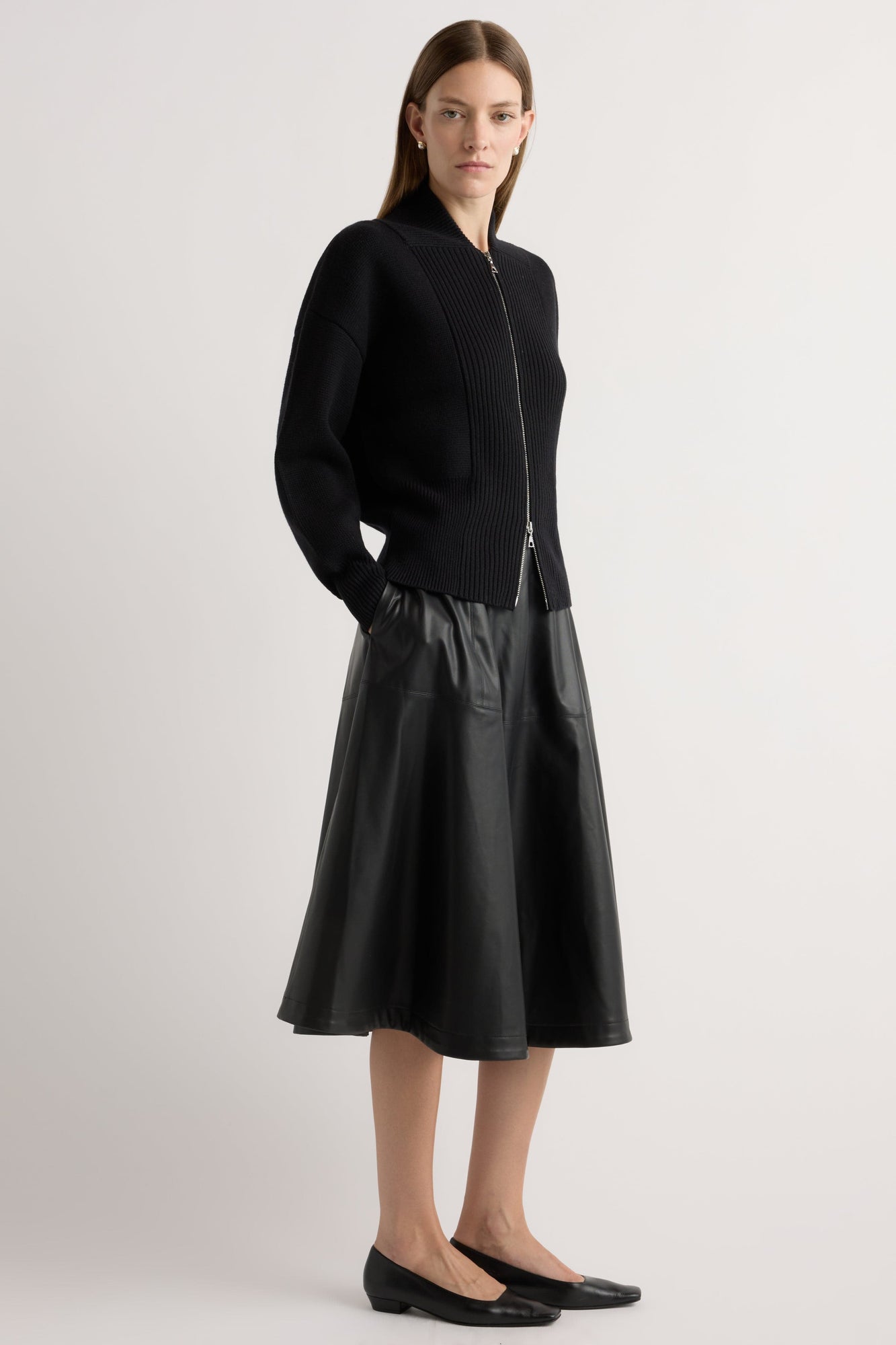 Marije | Manning Organic Cotton-Wool Zip Cardigan in Size Small