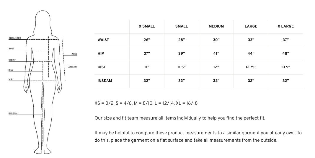 Product size guide