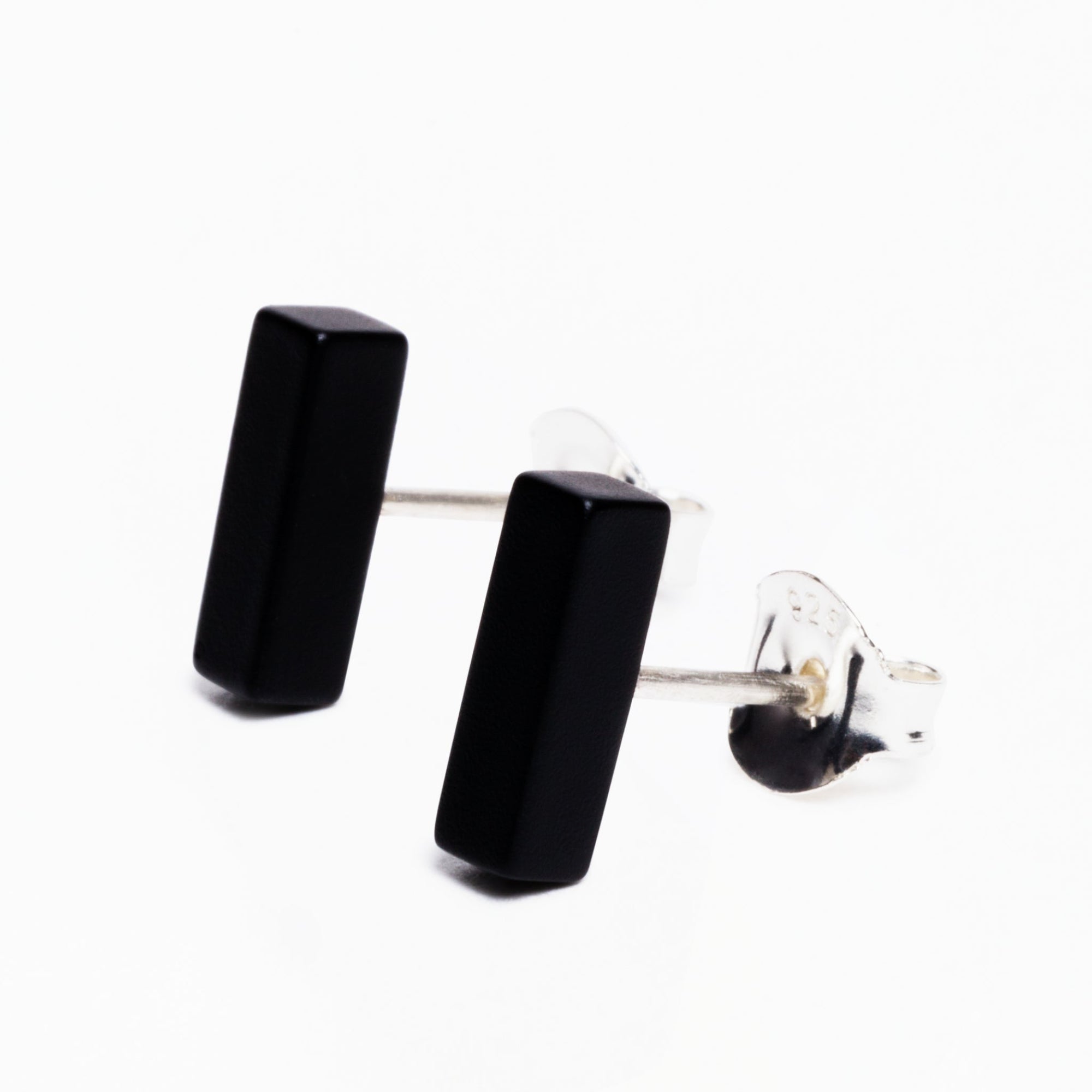 Bar Earrings | Brass | Matte Black