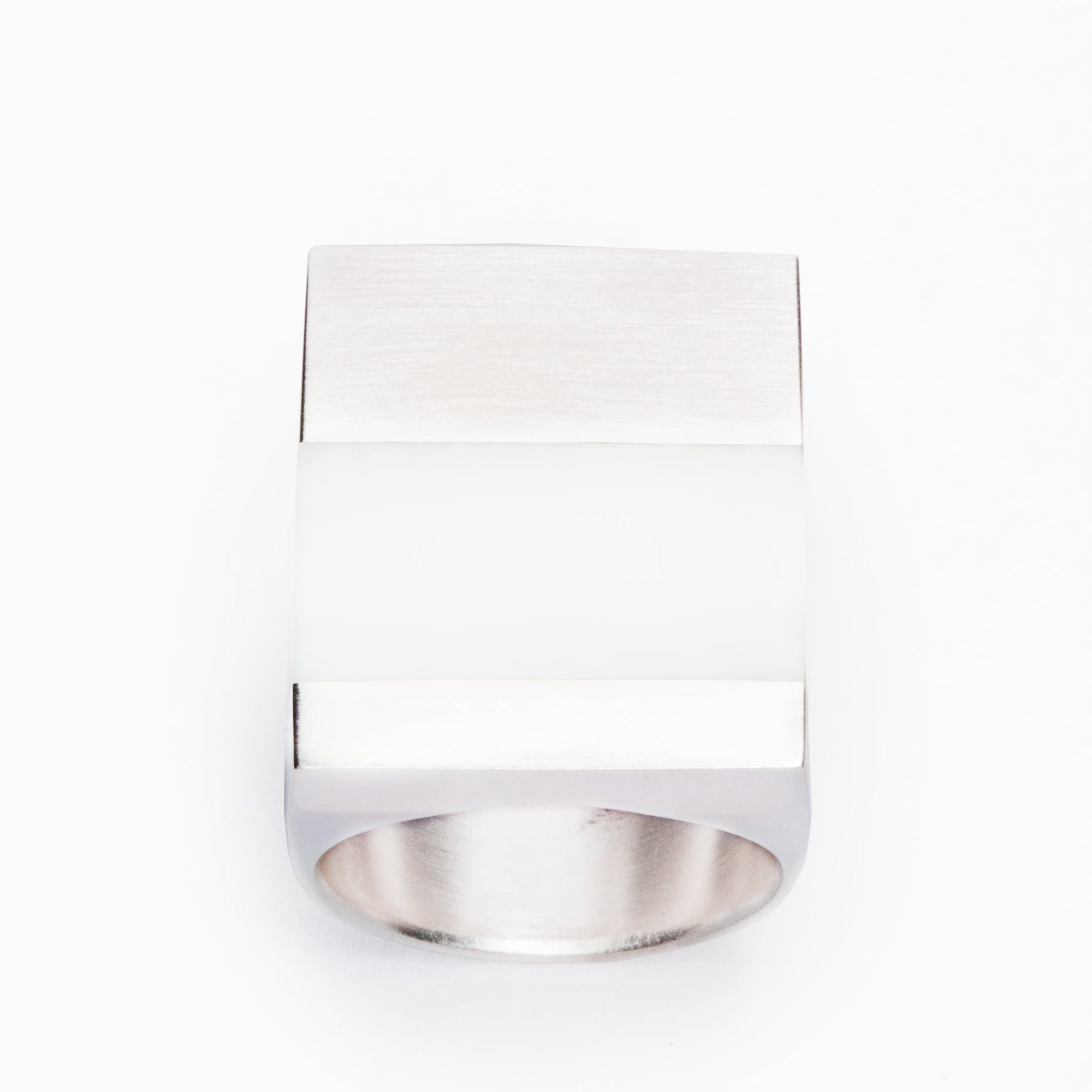 Icarus White Agate Ring | Sterling Silver | White Agate