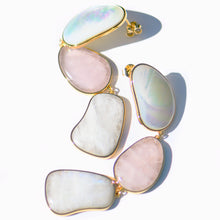 Opera Earrings | 18K Gold Plated | Mother of Pearl/Rose Quartz/Moonstone