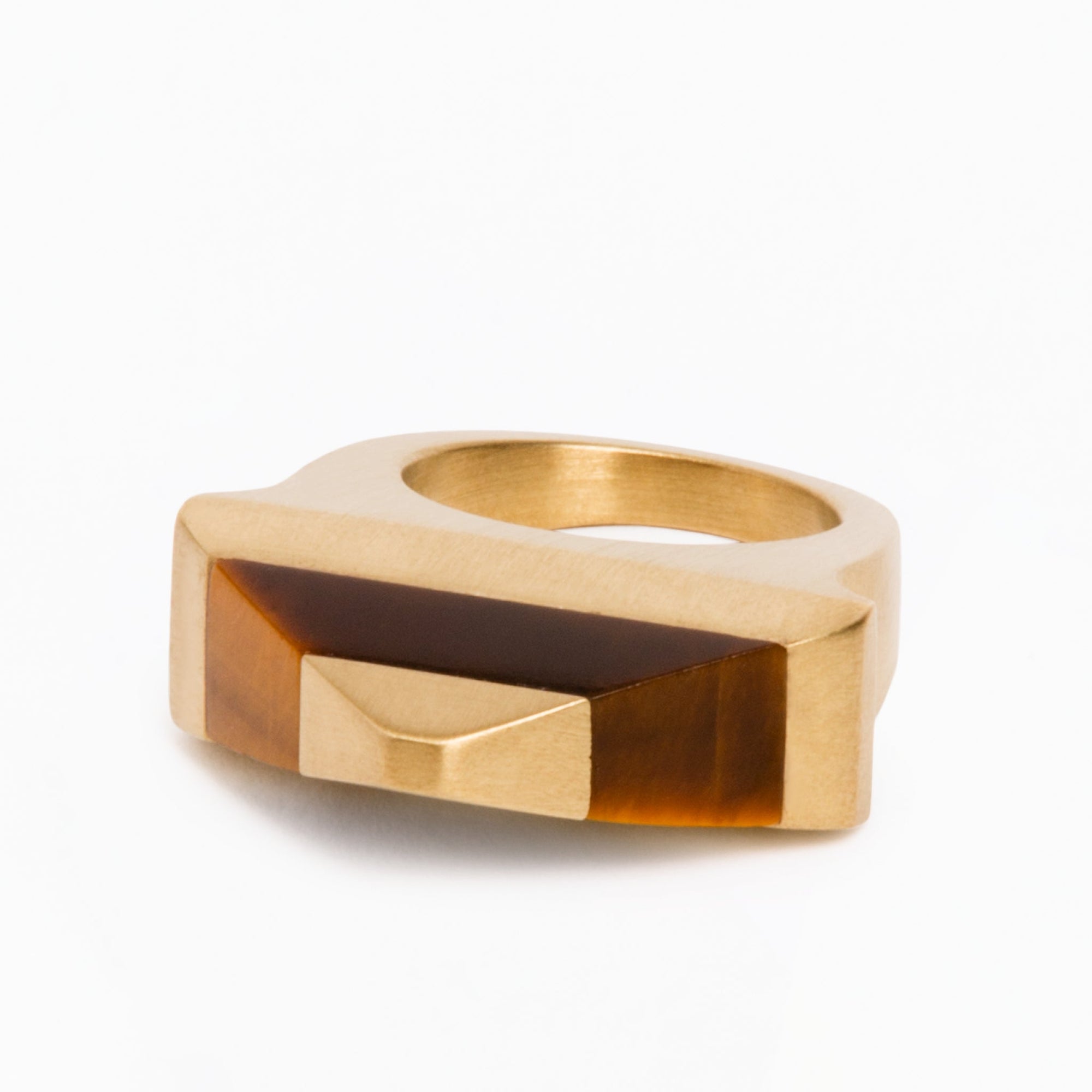 Pris Ring | Recycled Brass | Tiger's Eye