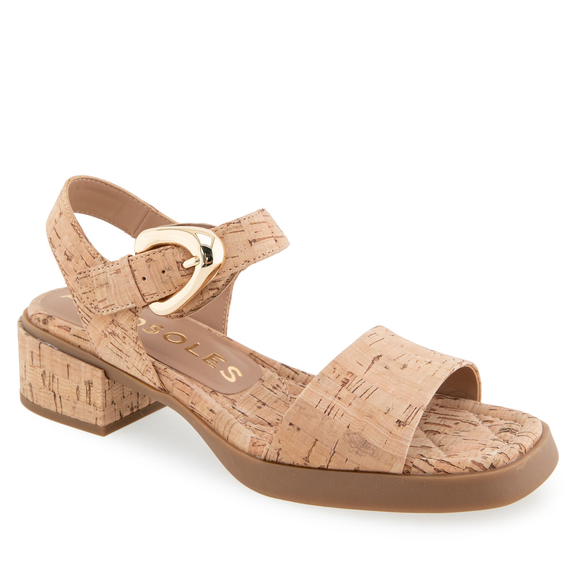 Dorian Sandal Block Heel | Natural Cork