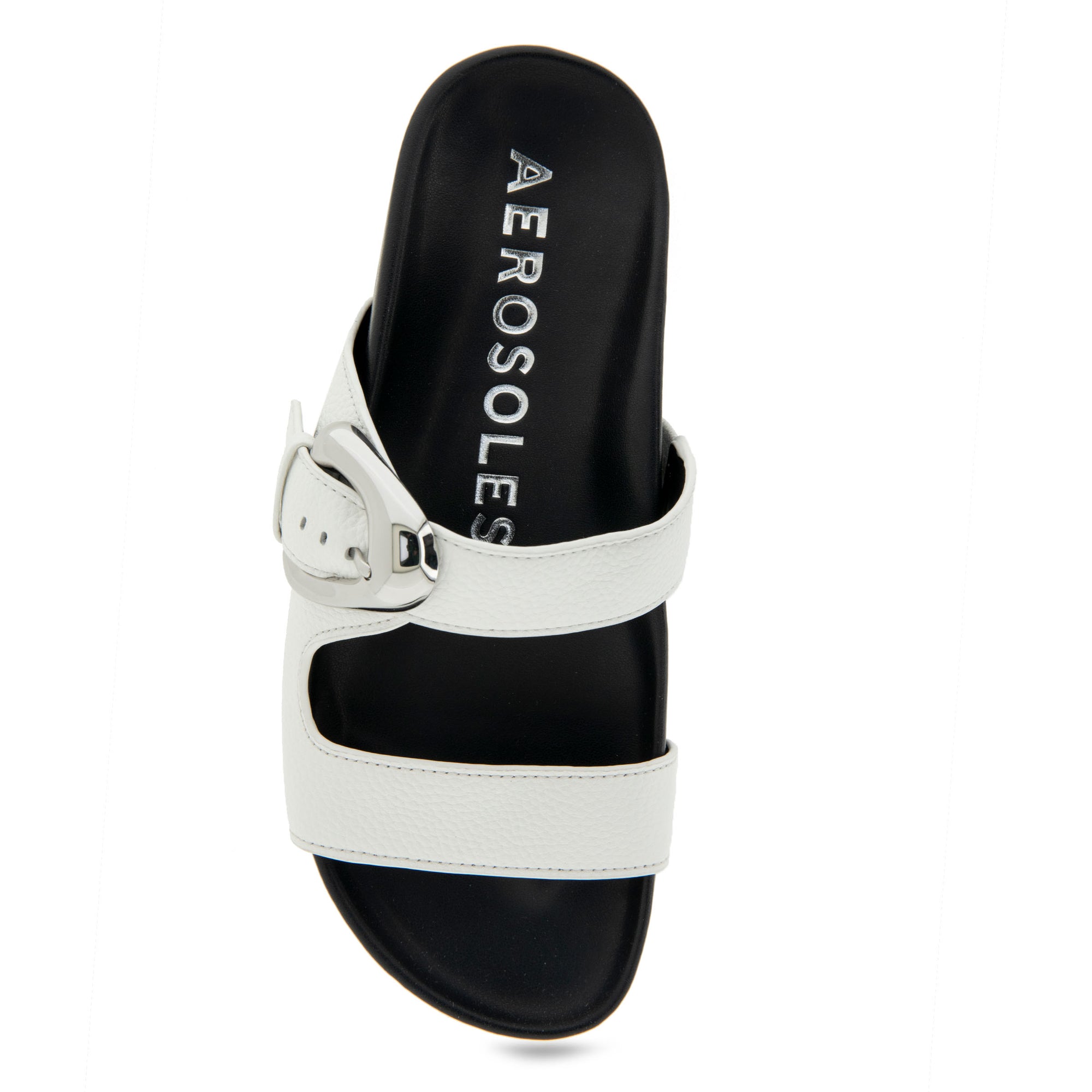 Lemon Sandal Footbed | Bright White Pebbled Leather