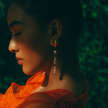 Heart Earring | Silver | Glass Beads