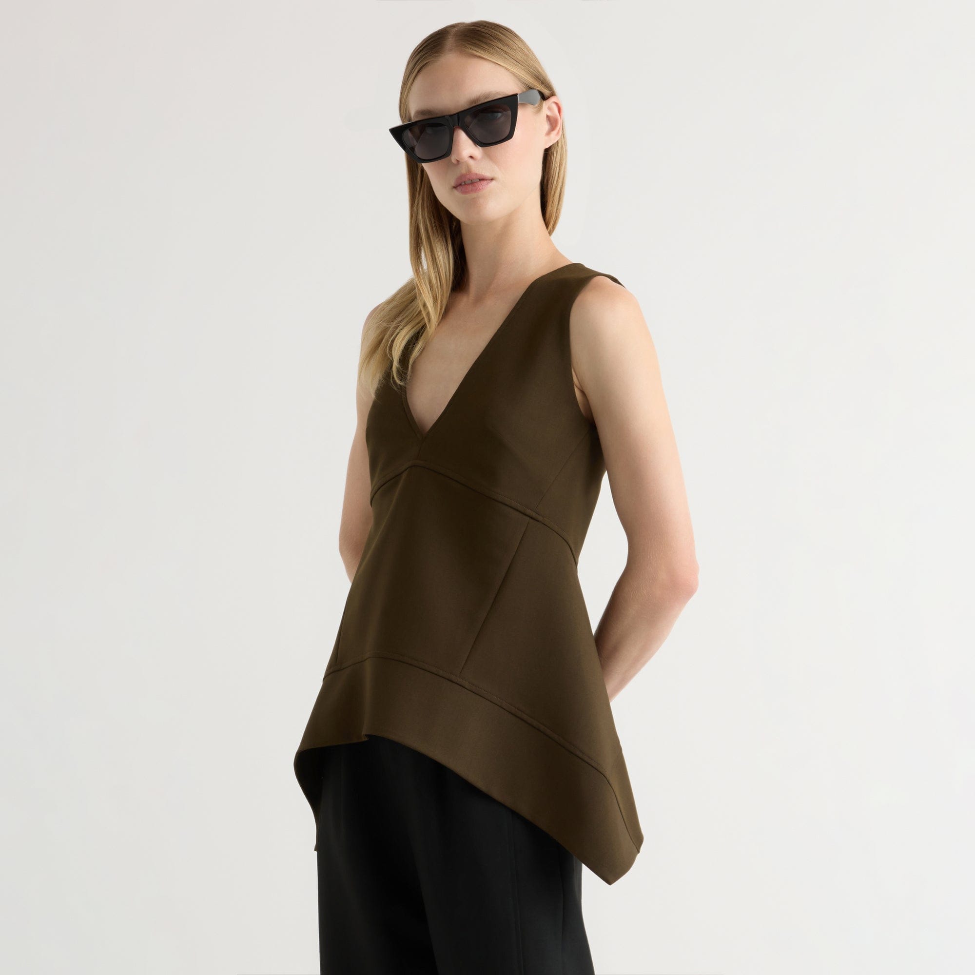 Jess | Nakitha Asymmetric-Tunic Hem Blouse in Size Small