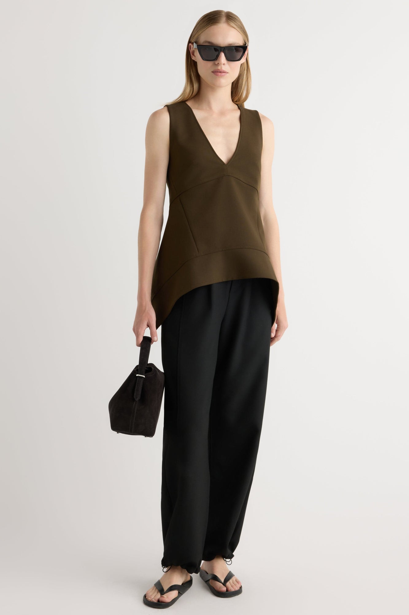 Jess | Nakitha Asymmetric-Tunic Hem Blouse in Size Small