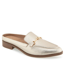 Erik Tailored Mule | Gold Metallic Lizard Embossed