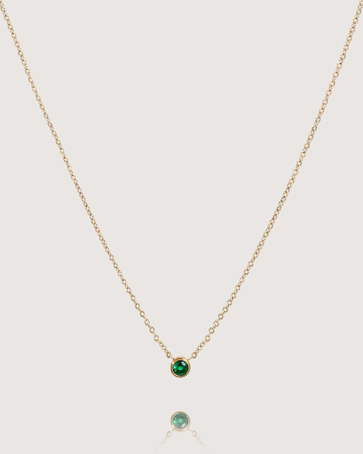 The Minimalist Round Pendant Necklace | Green