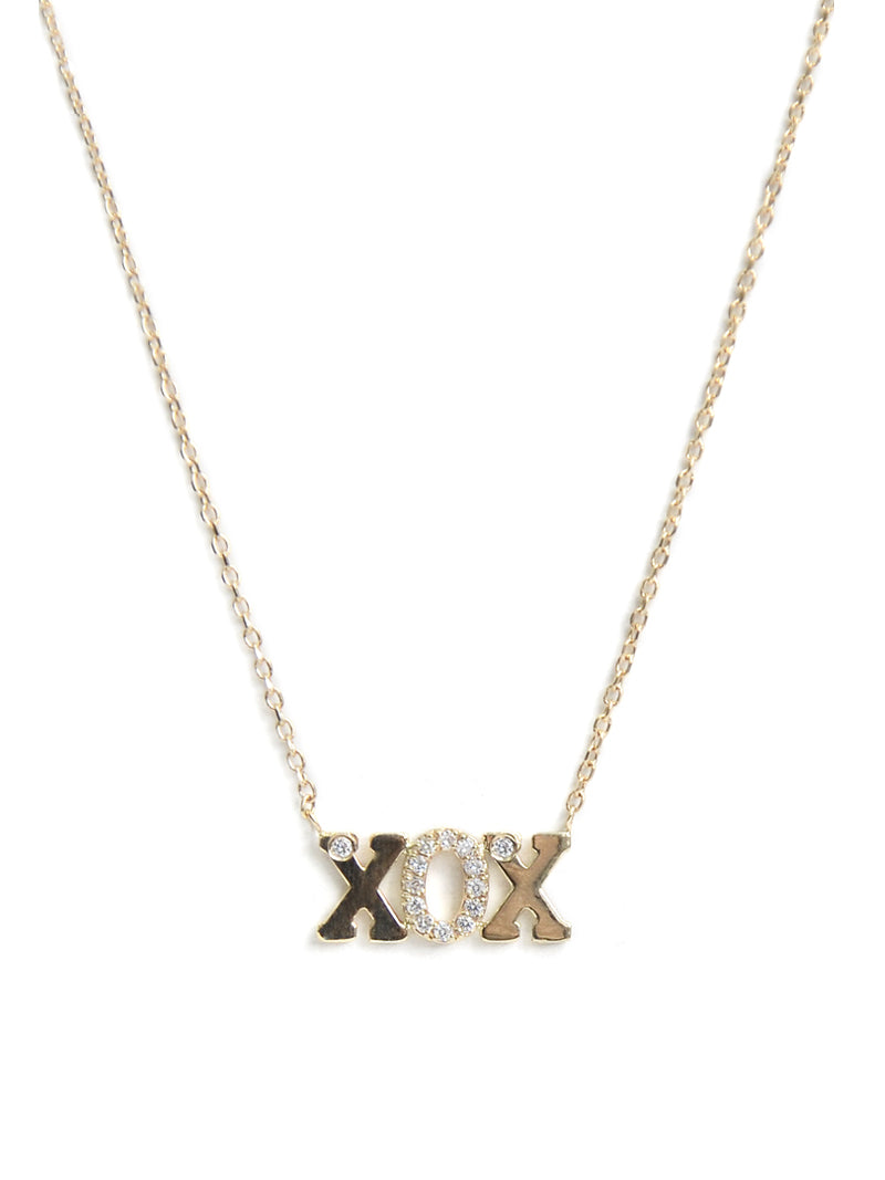 Love Letter XOX Necklace | Diamonds | 14K Yellow Gold