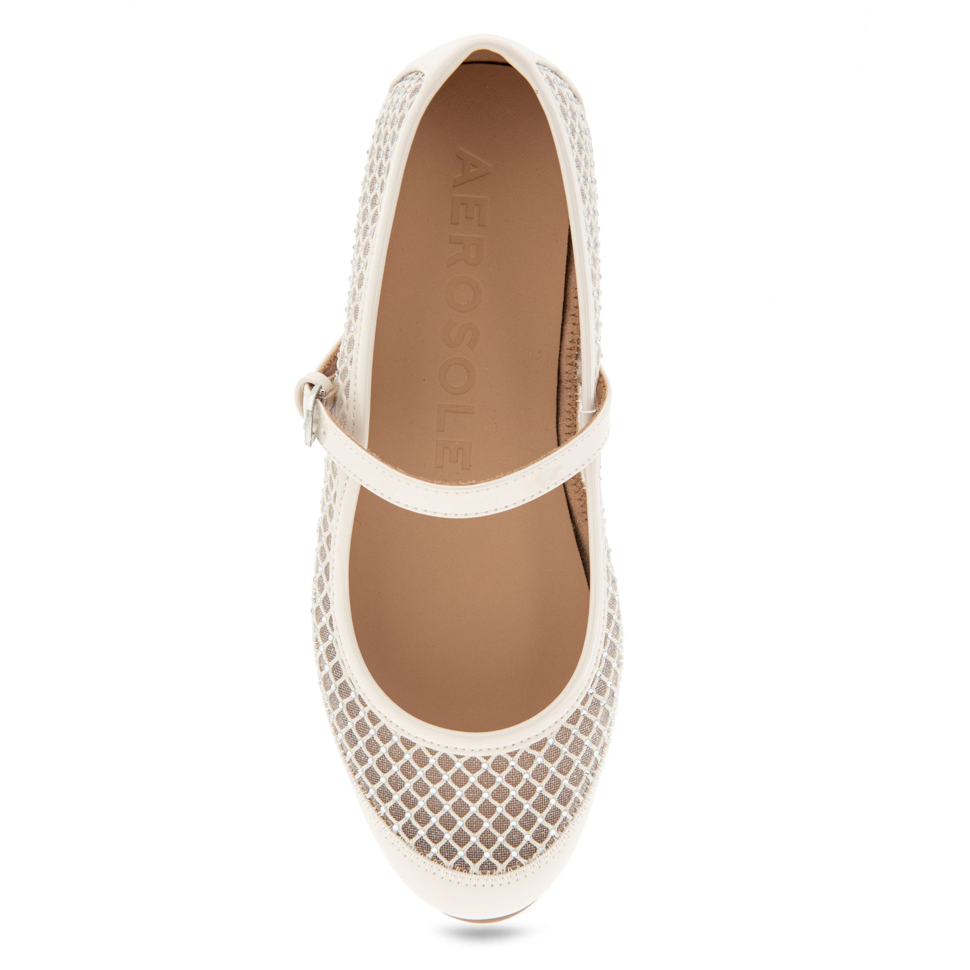 Baylee Casual Flat | Crystal/Eggnog Mesh Fabric