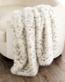 Fur-Free Fox (Faux Fur) Throw | White/Black Spotted