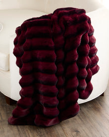 Fur-Free Chinchilla (Faux Fur) Throw | Wine Chinch