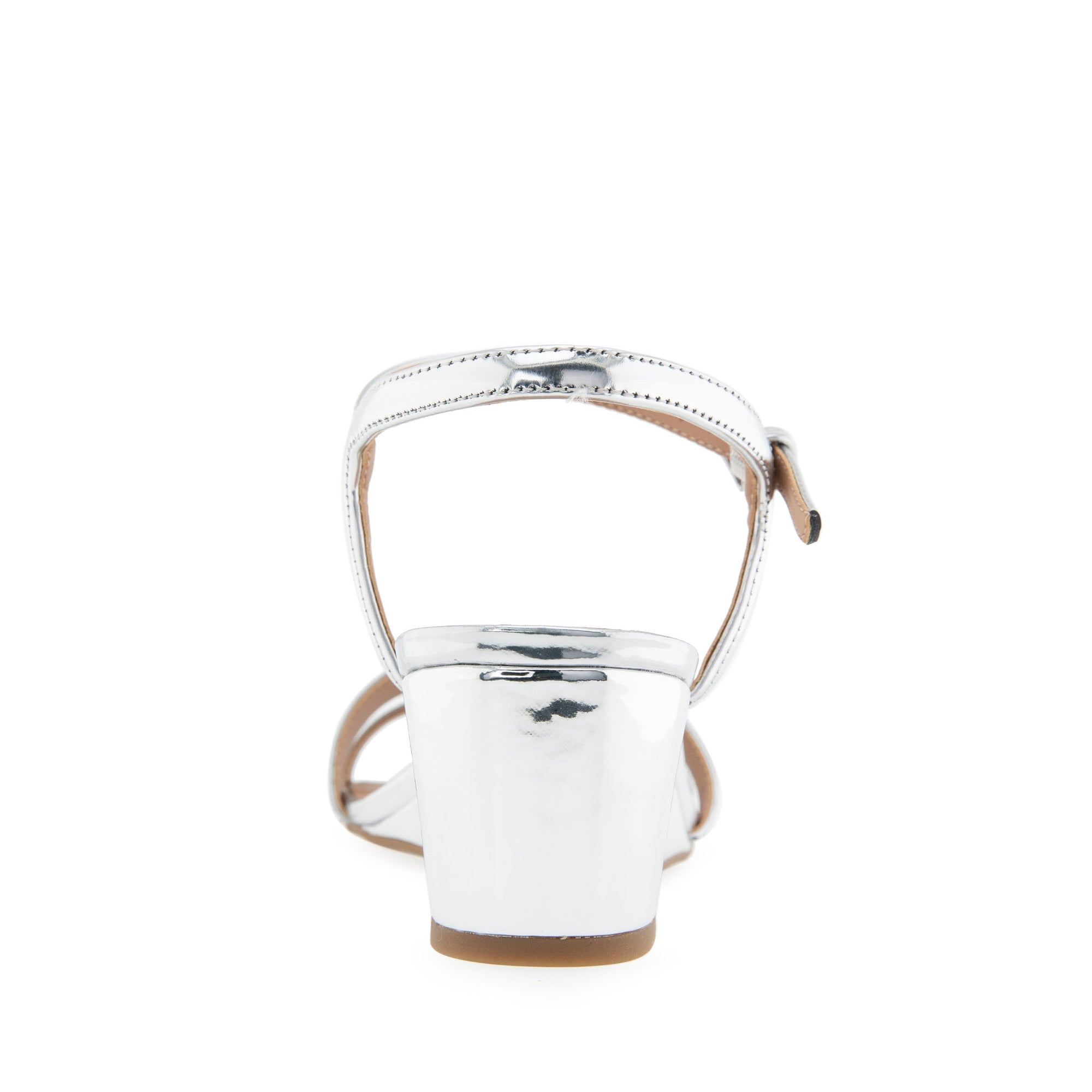Witt Sandal Wedge | Silver Mirror Metallic Faux Leather