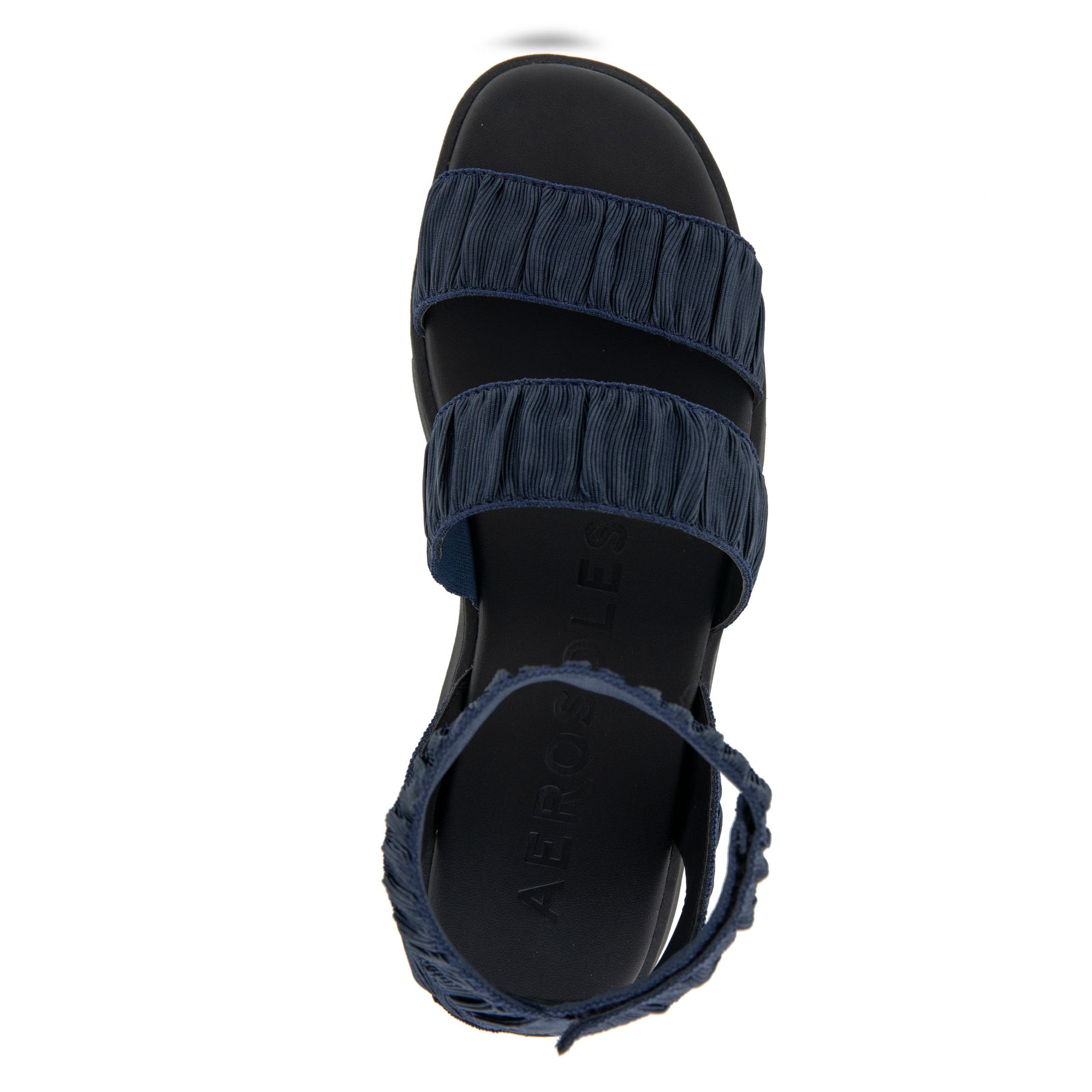 Fiona Sandal Sport | Navy Rouched Elastic Fabric