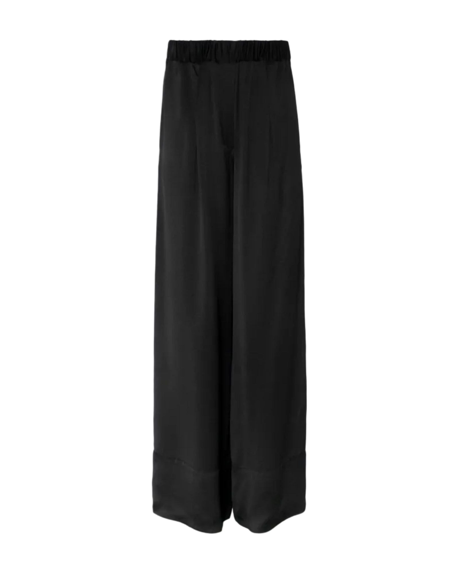 Fluid Palazzo Pant | Black Viscose