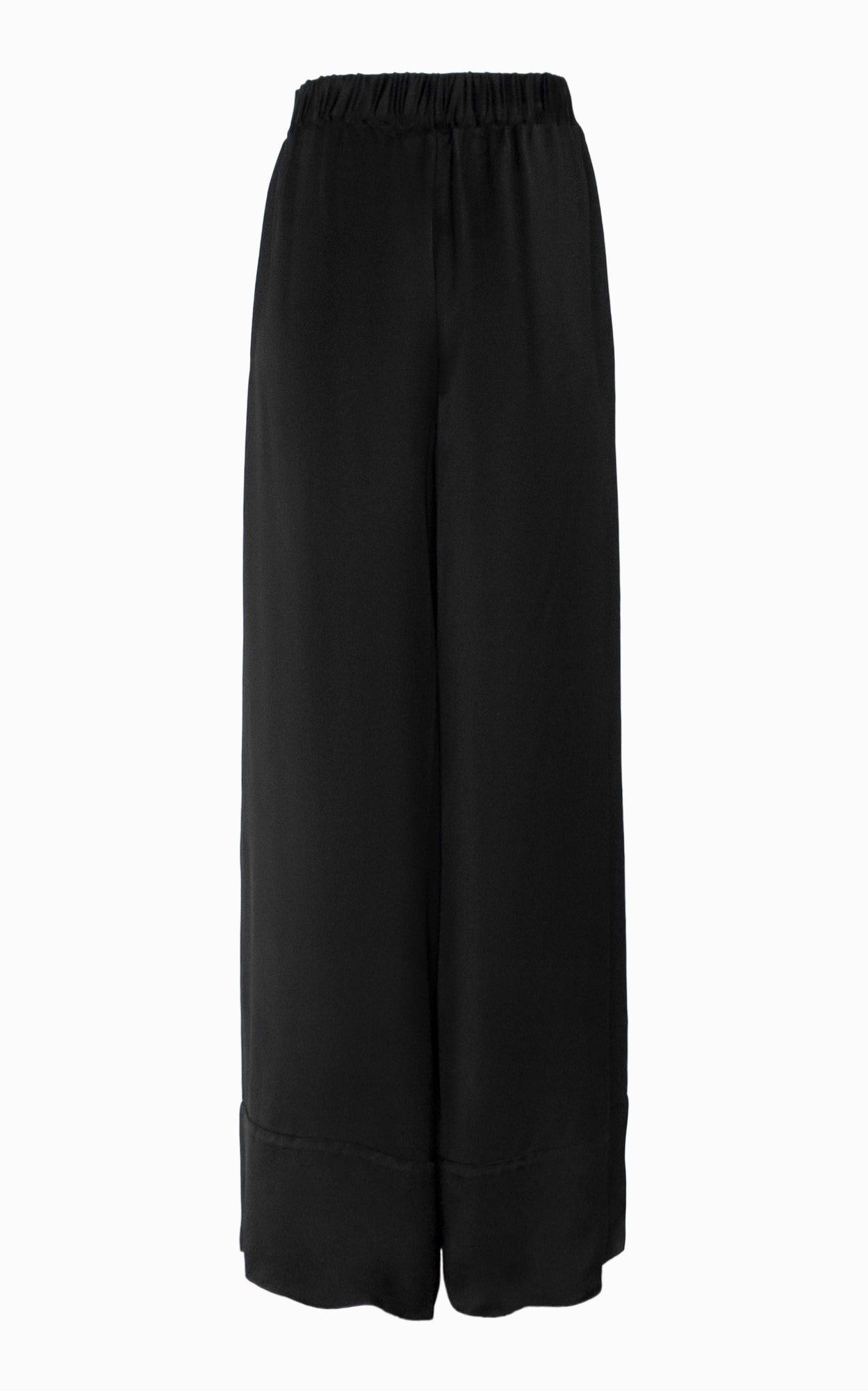 Fluid Palazzo Pant | Black Viscose