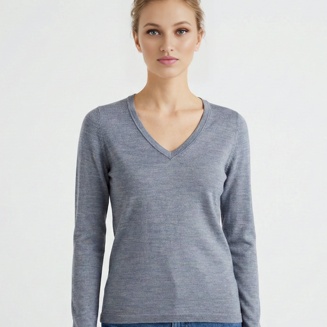 V Neck Sweater | Chambray