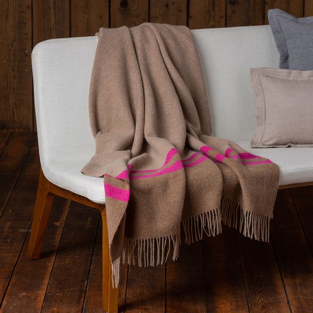 Canyon Throw | Light Taupe/Tobacco/Shocking Pink