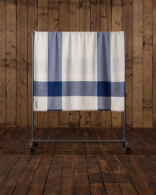 Mykonos Throw | White / Admirals Blue