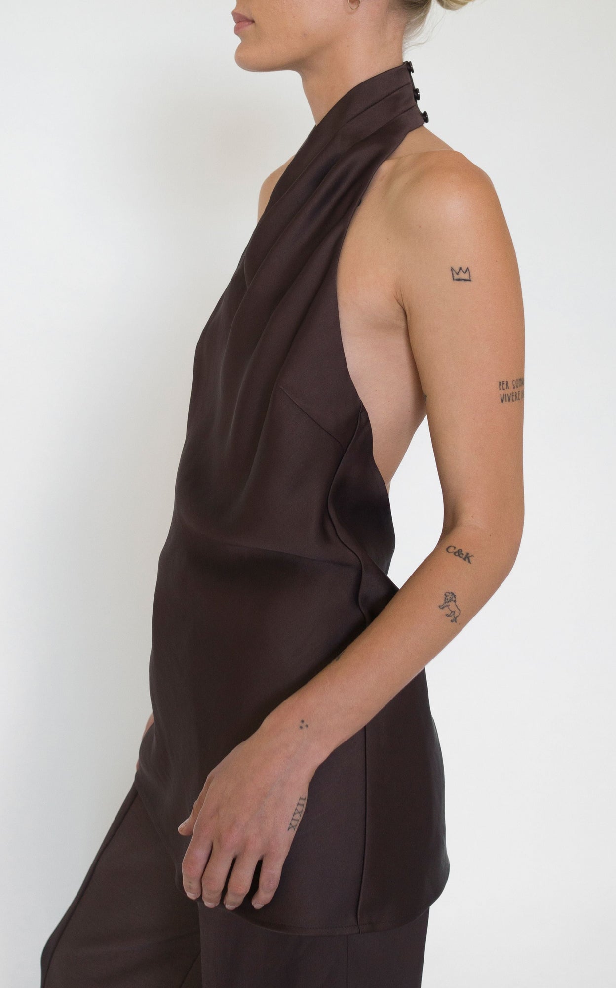 Bind Halter Top | Chocolate