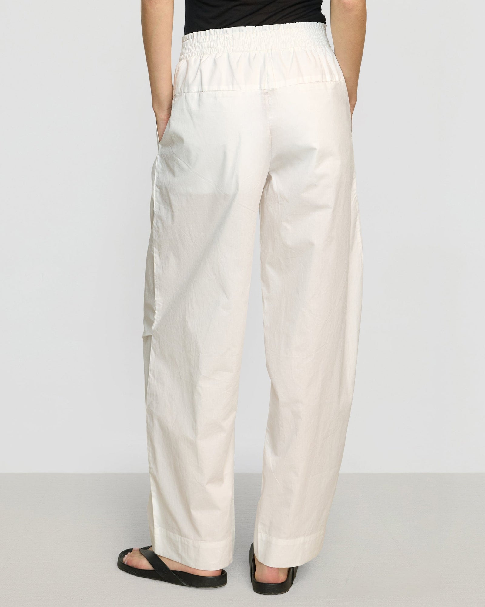 Renee | Paula Smocked-Waist Organic Cotton Pant in Size Small