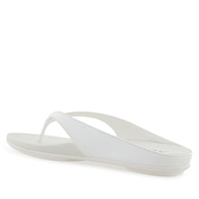 Fisher Sandal Flat | White Faux Leather