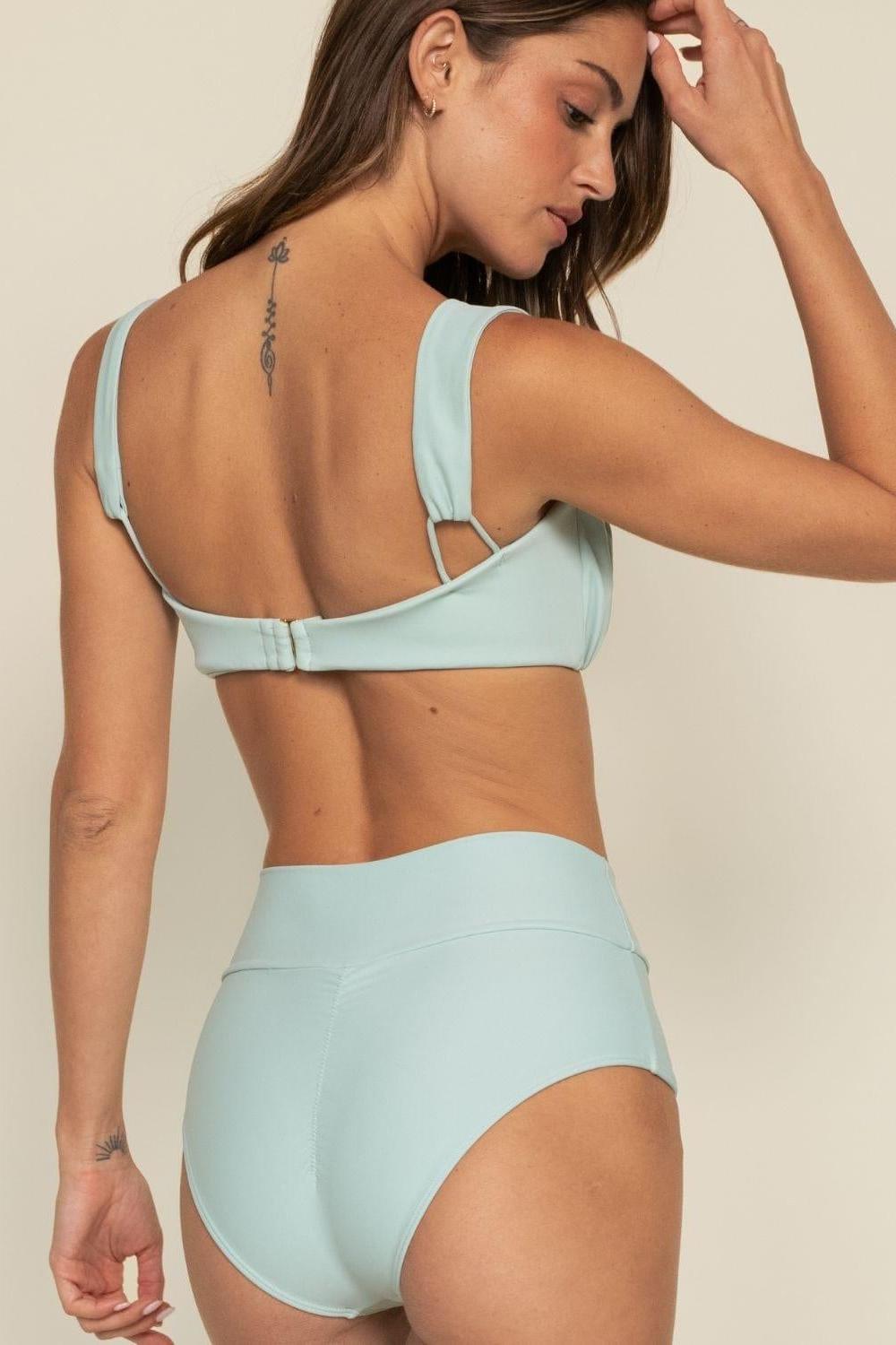 Full Coverage High Rise Bikini Bottom | Powder Blue