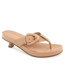 Calvin Sandal Dress Kitten Heel | Beige Bisque Leather