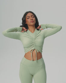 Drawstring Crop Top | Seashell