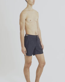Men | Bulldog Linen Swim Boxer | Night Iris/Stripe