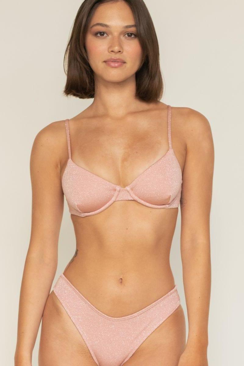 Lulu Bikini Bottom | Prima Pink Sparkle