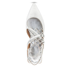 Napoli Dress Flat | Silver Metallic Textured Faux Leather