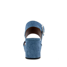 Camera Sandal Platform | Blue Denim Suede